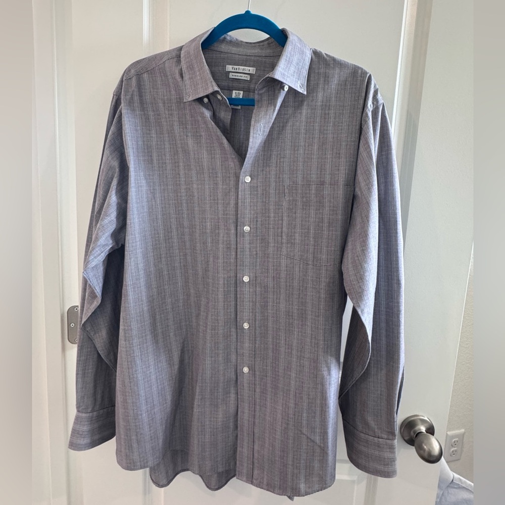 Van Heusen Men's Striped Gray Dress Shirt